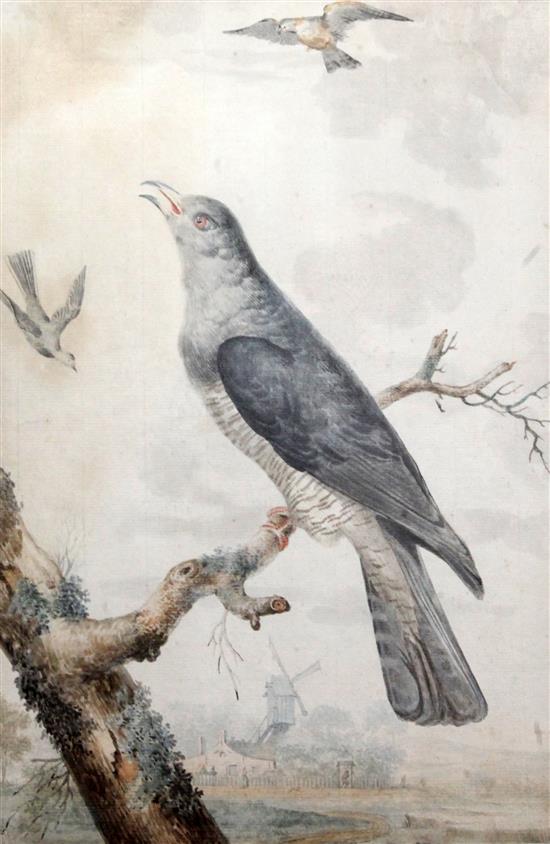 Jabas Heenck (1752-1782) Cuckoo in a landscape 15 x 10in.